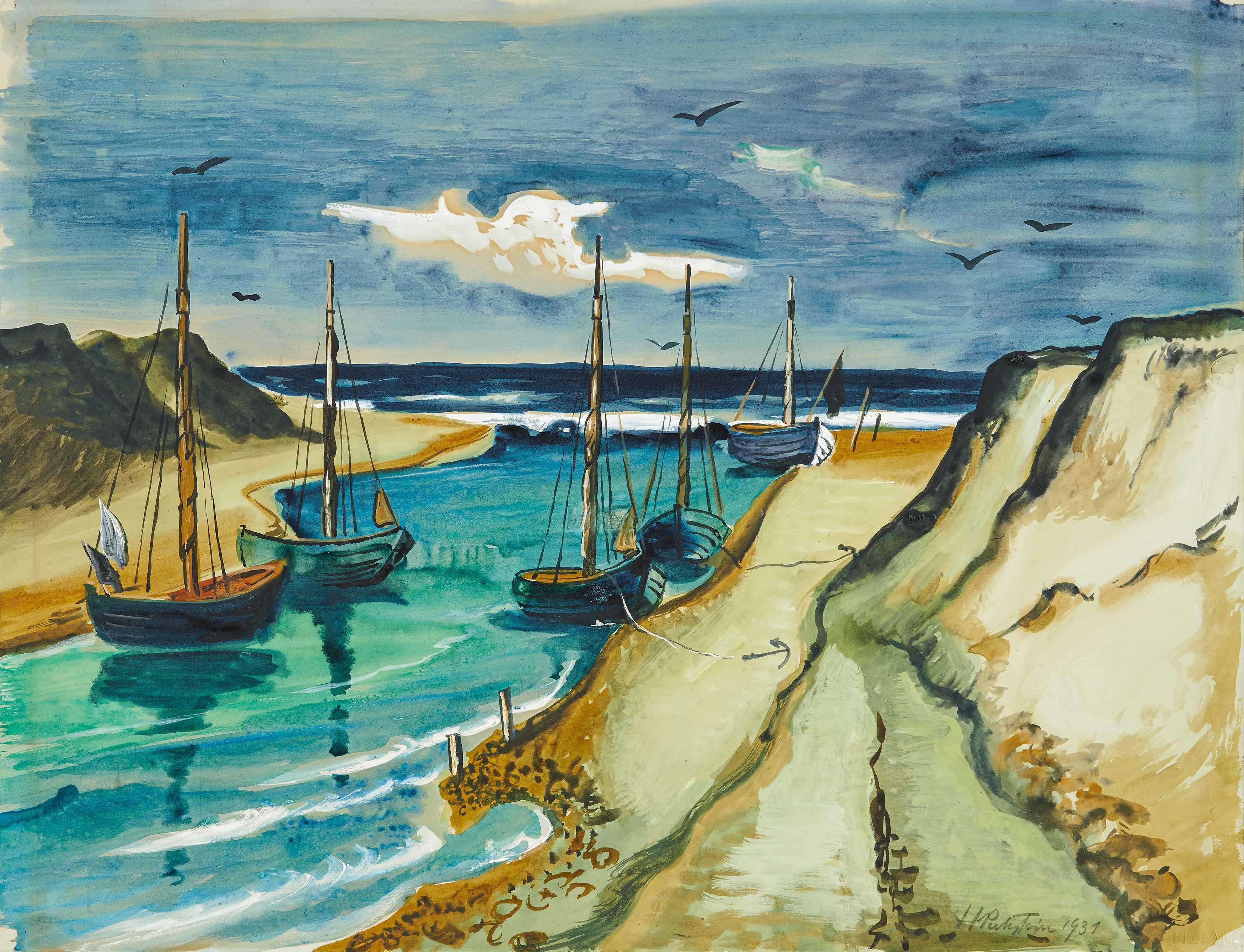 Hermann Max Pechstein - Lupowmündung/Rowe.