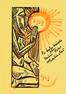 Hermann Max Pechstein - Neujahrsglückwunsch für 1919.