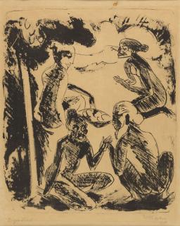 Hermann Max Pechstein - Palau VII (vier hockende Akte).