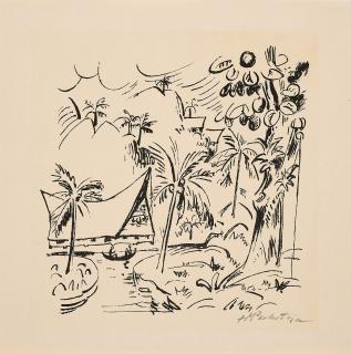 Hermann Max Pechstein - Reisebilder 41 (Südseelandschaft) (Aus: Südsee).