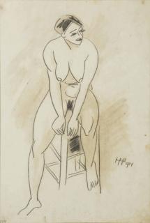 Hermann Max Pechstein - Seated nude