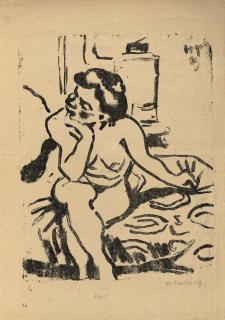 Hermann Max Pechstein - Sitzender weiblicher Akt (Krüger L 99)