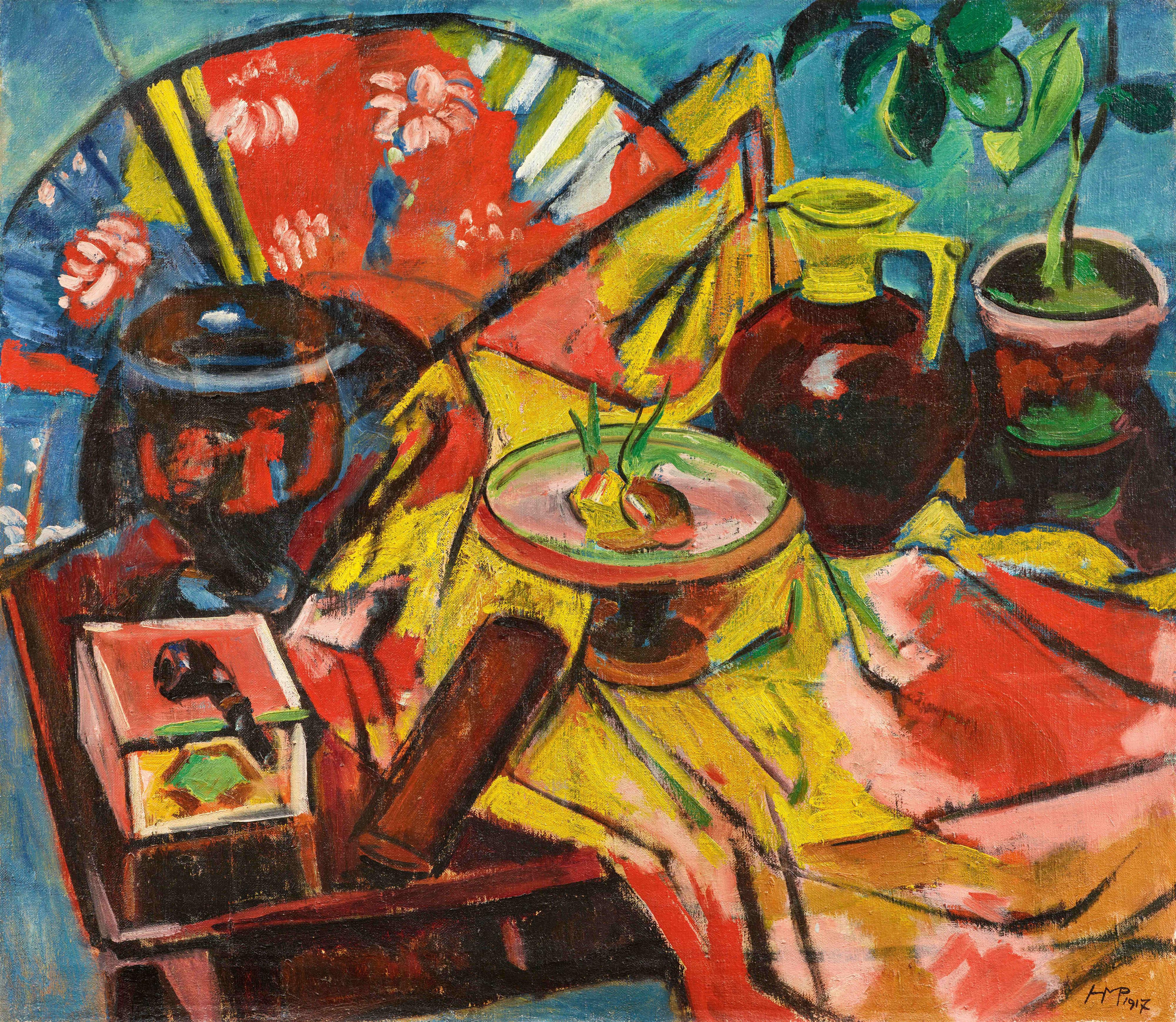 Hermann Max Pechstein - Stillleben mit Pfeife. Palau-Mädchen