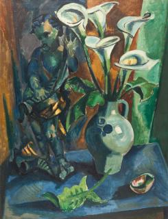 Hermann Max Pechstein - Stillleben mit Putto und Calla