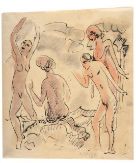 Hermann Max Pechstein - Vier Akte (Badende).