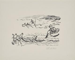 Hermann Max Pechstein - Waschen der Netze vor dem Trocknen (Aus: Reisebilder. Italien - Südsee).