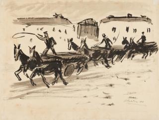 Hermann Max Pechstein - Wettstreit der Wagenlenker.