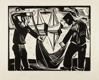 Hermann Max Pechstein - Zwei Fischer mit Netz.