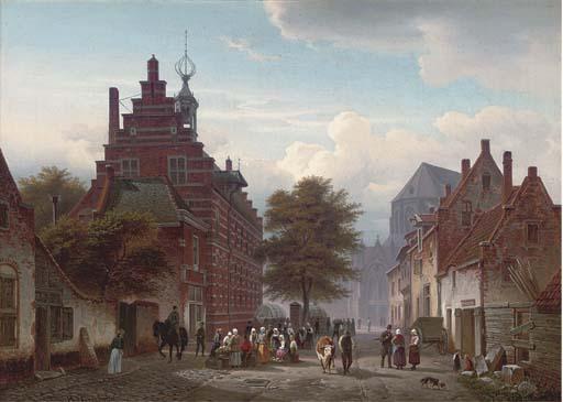 Hermann Meyerheim - Market day, Naarden