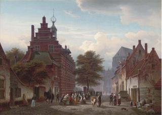 Hermann Meyerheim - Market day, Naarden