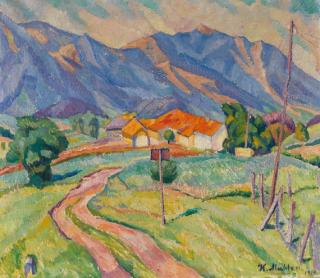 Hermann Mühlen - Landschaft mit Bergkette