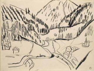 Hermann Scherer - Davoser Landschaft (Blick auf Frauenkirch)