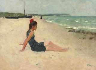 Hermann Seeger - A girl on the beach