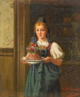 Hermann Sondermann - Mädchen mit Geburtstagskuchen