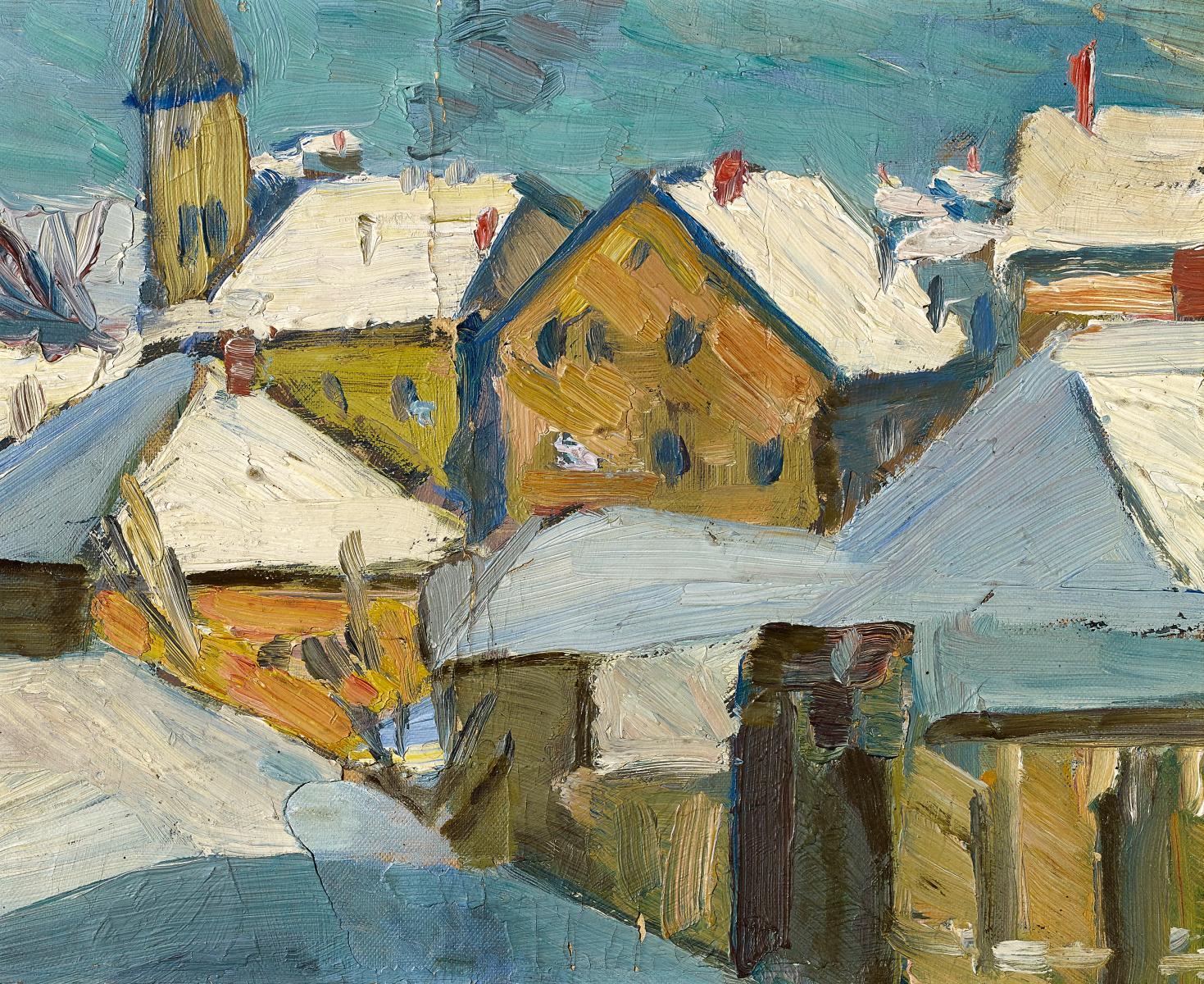 Hermann Stenner - Dorflandschaft im Winter/Zwei Akte am See