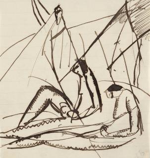 Hermann Stenner - Paar vor Zelt