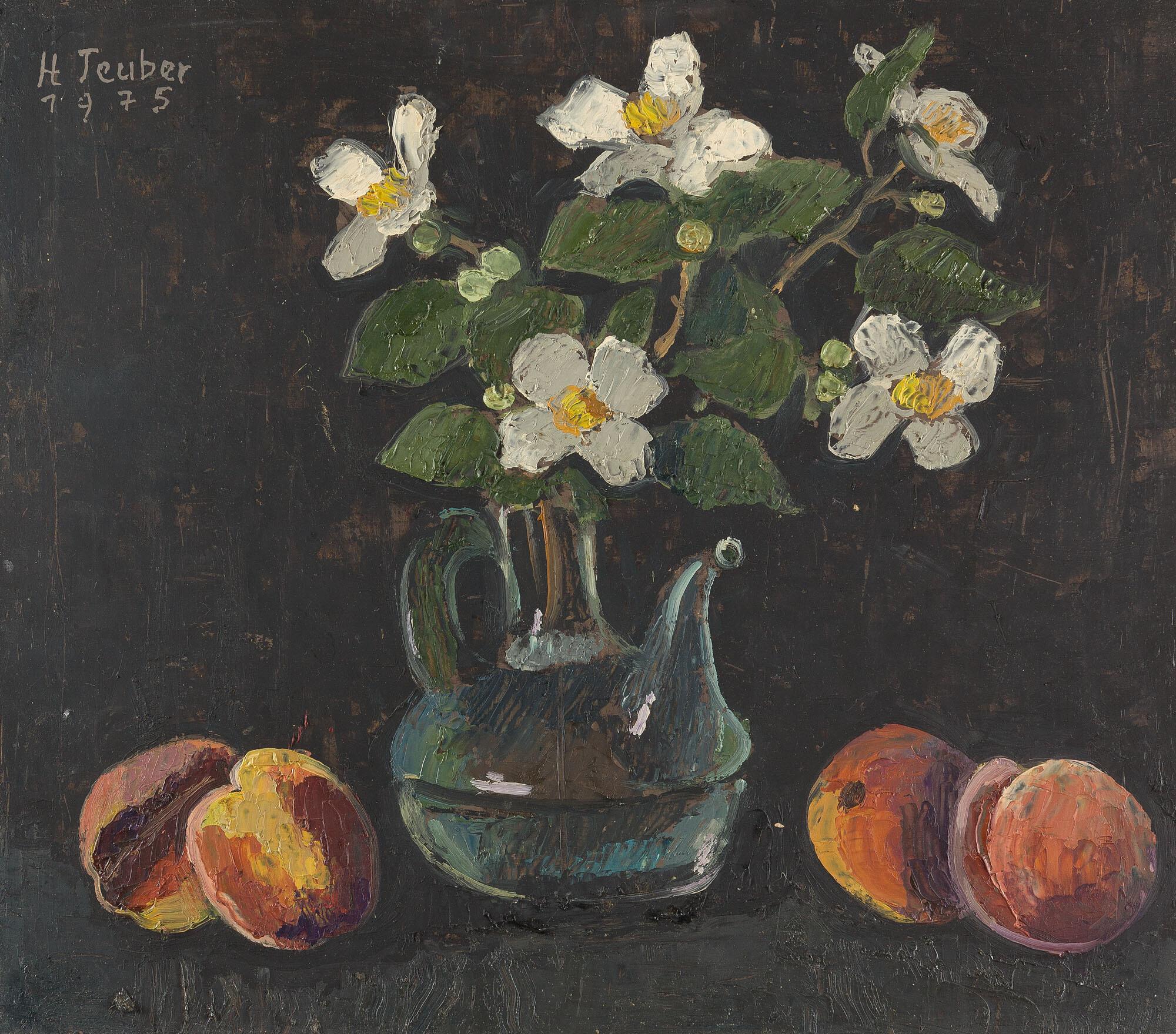 Hermann Teuber - „Jasmin und Pfirsiche“.