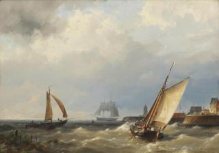 Hermanus Koekkoek II - Fishing vessel putting out to sea