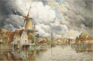 Hermanus Koekkoek Jun. - A Cappricio View of Monnikendam