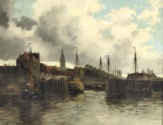 Hermanus Koekkoek jun. - A view of Veere harbour
