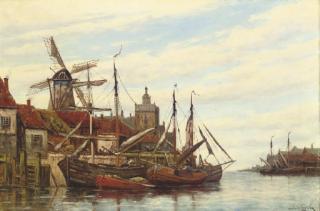 Hermanus Koekkoek Jun. - Eikendam: a river estuary
