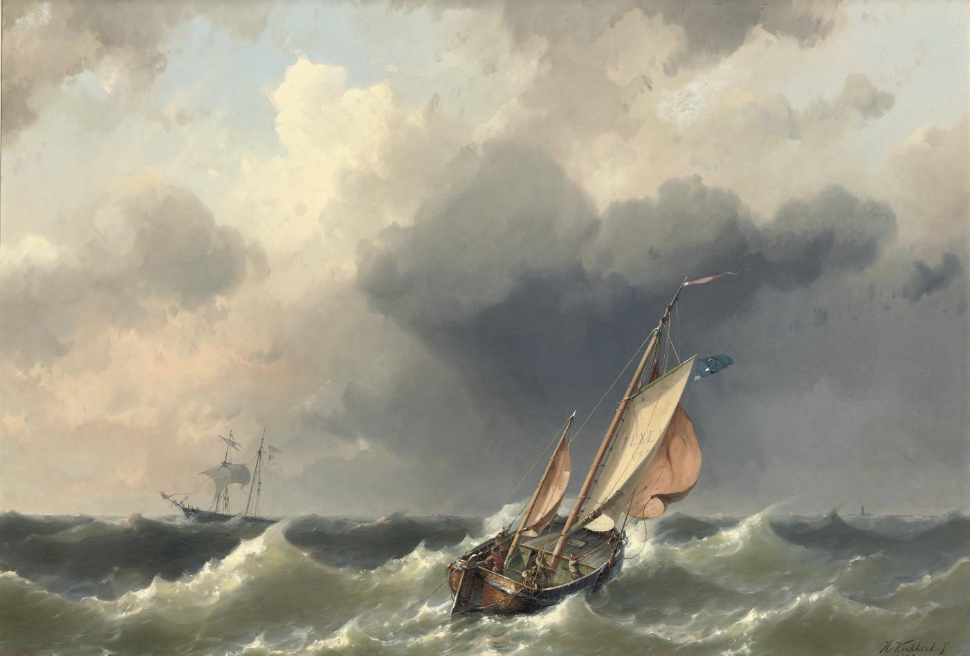 Hermanus Koekkoek Jun. - Shipping of the coast of Texel