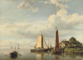 Hermanus Koekkoek Sen. - Moored sailing vessels
