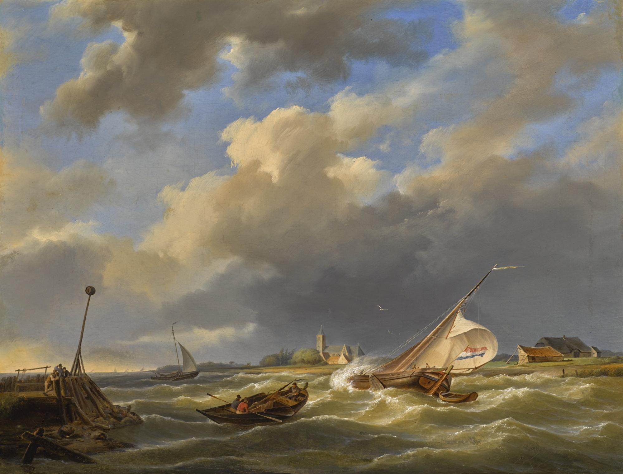 Hermanus Koekkoek The Elder - Dutch boats At Sea