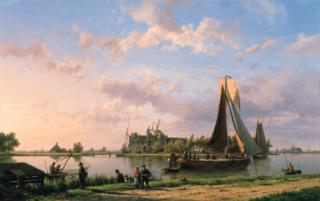 Hermanus Koekkoek - In a calm estuary