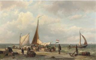 Hermanus Koekkoek - Unloading the freight