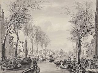 Hermanus Numan - The ruins at the Steenschuur, Leiden, after the gunpowder disaster of 12 January 1807