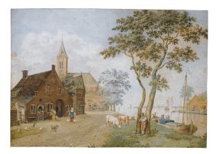 Hermanus Petrus Schouten - A Village By A Wide River