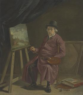 Hermanus van Brussel - A portrait of the artist in his studio