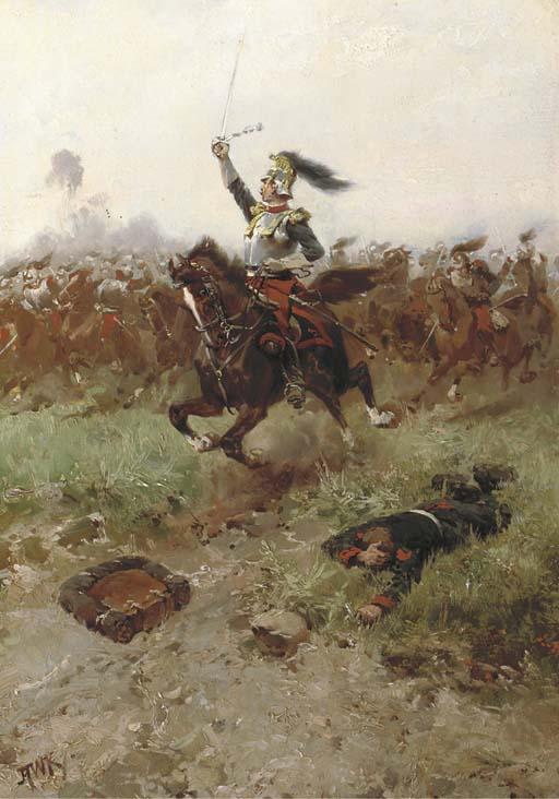Hermanus Willem Koekkoek - Courageous cuirassiers