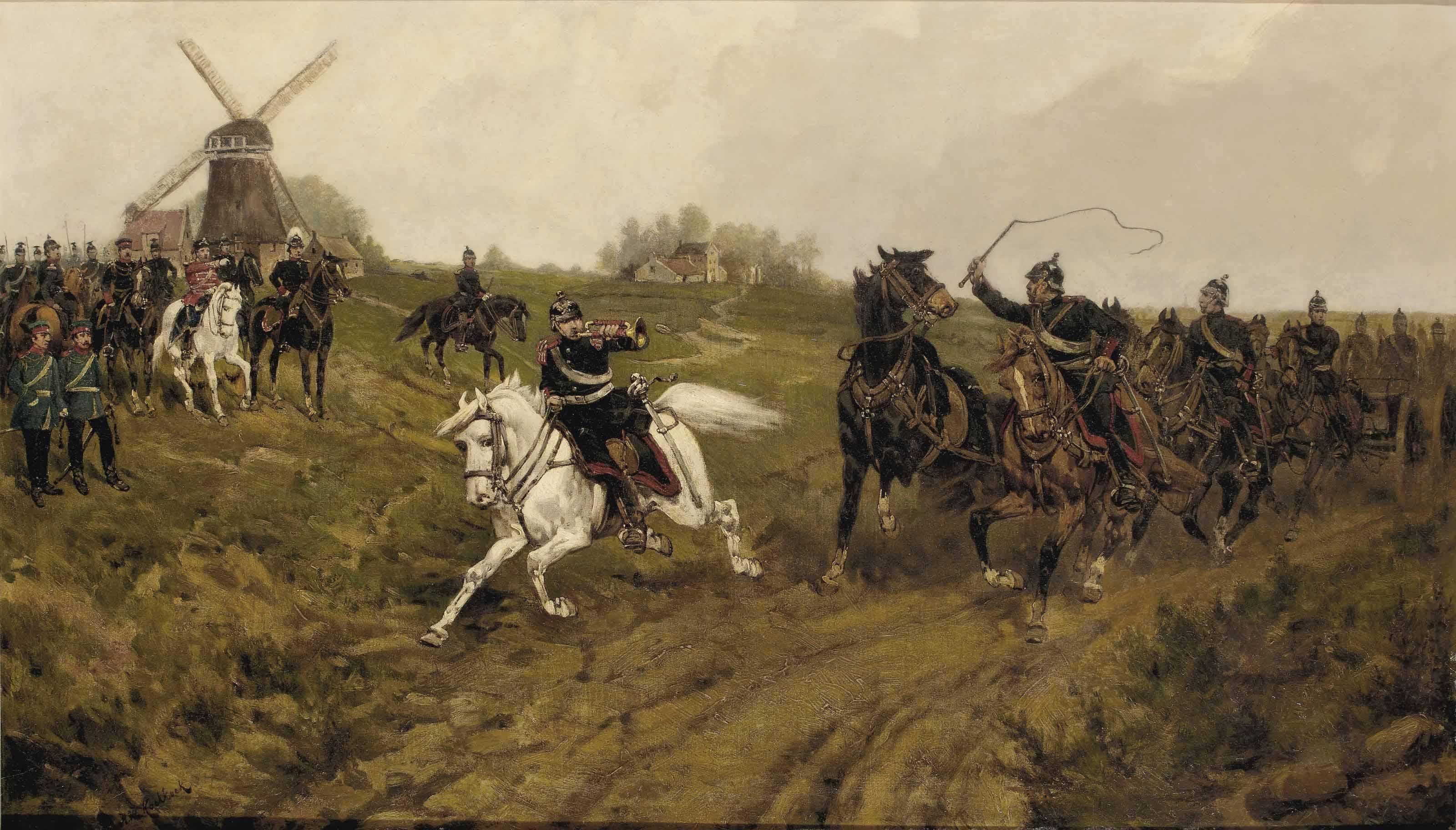 Hermanus Willem Koekkoek - The Cavalry Drill