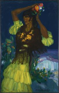 Hermenegildo Anglada-Camarasa - Spanish gitana Poniéndose Flores (Gitana With Flowers)