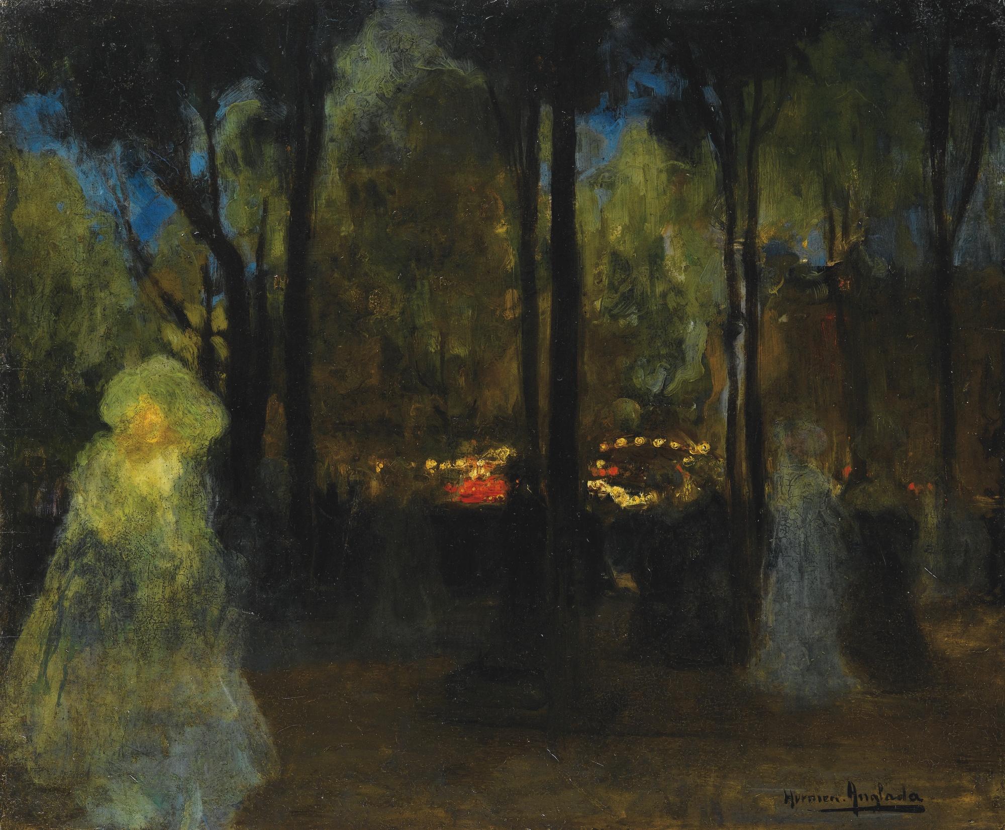 Hermenegildo Anglada-Camarasa - Spanish promeneuses In The Jardins Des Tuileries, Paris