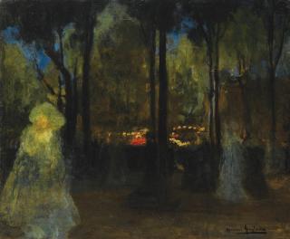 Hermenegildo Anglada-Camarasa - Spanish promeneuses In The Jardins Des Tuileries, Paris