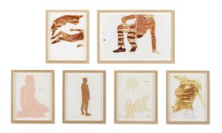 Hernan Bas - Lounging Cranberry Couple; Neopolitan Prada Boy; Strawberry Kate; Strawberry Prada Boy; Thinking Blonde; Vanilla Gucci Boy [Six Works]