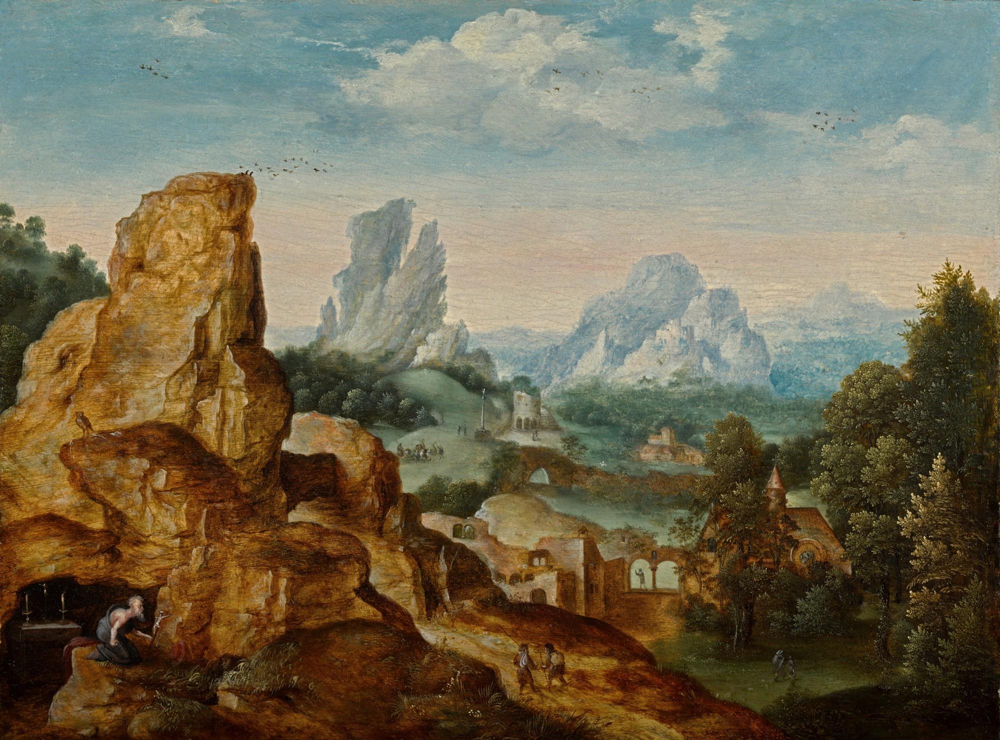 Herri met de Bles - Landscape with Saint Jerome
