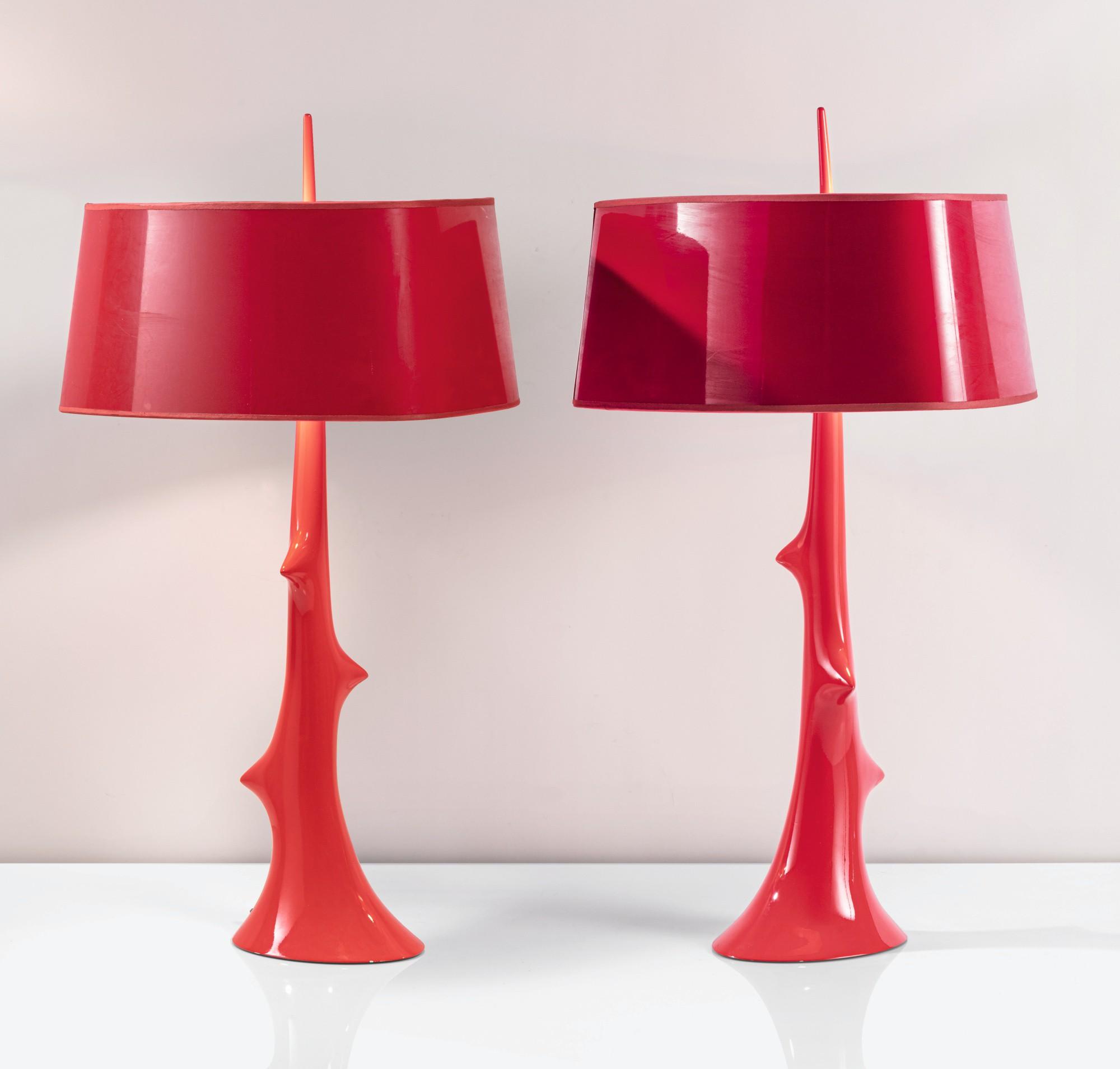 Herve Van Der Straeten - Pair Of Liste Rouge Table Lamps  [Paire De Lampes De Table Liste Rouge]