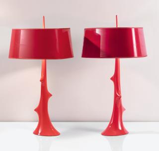 Herve Van Der Straeten - Pair Of Liste Rouge Table Lamps  [Paire De Lampes De Table Liste Rouge]