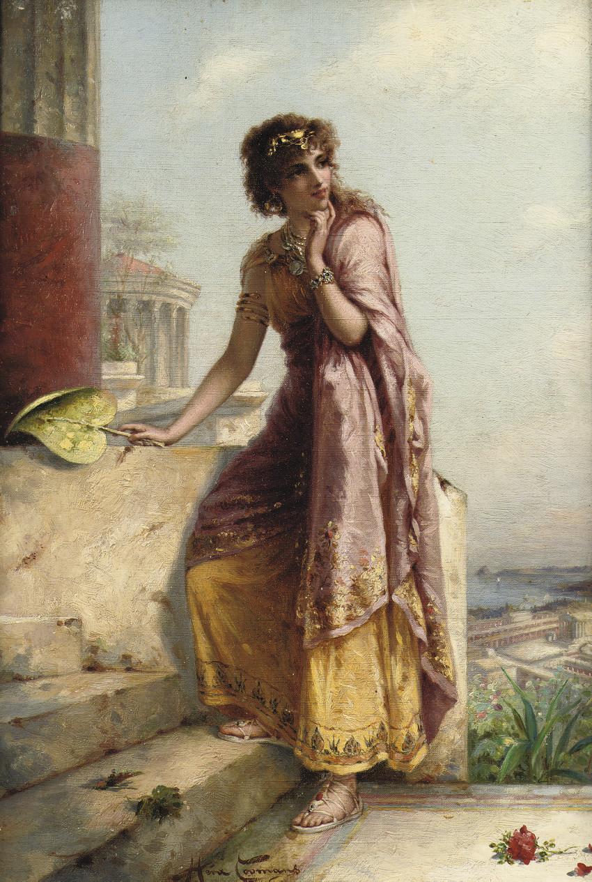 Heva Coomans - A Young Woman By A Tempel