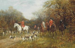 Heywood Hardy, A.R.W.S., R.O.I. - Entering the covert