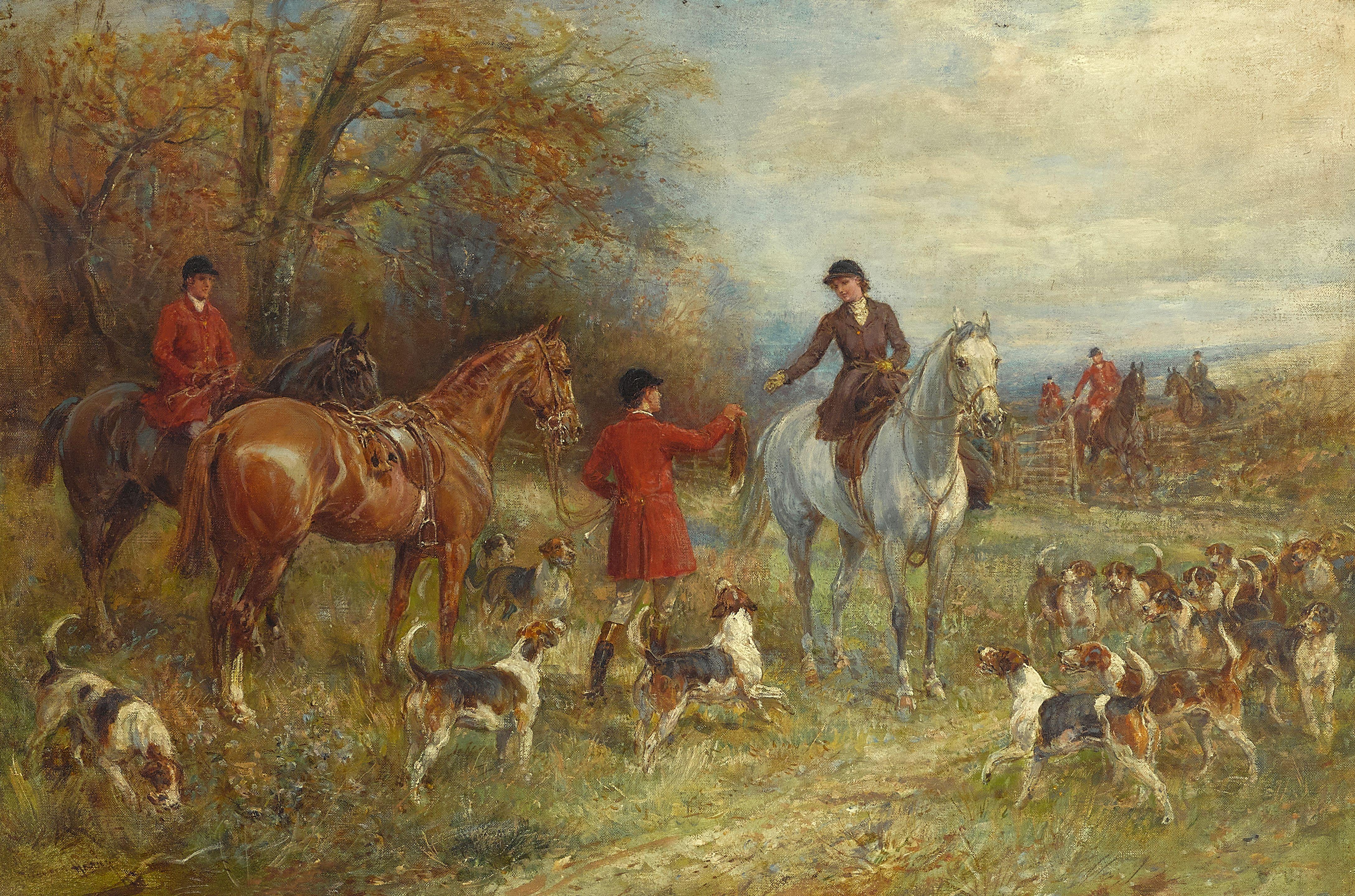 Heywood Hardy - Presenting the brush; and Setting out (a pair)