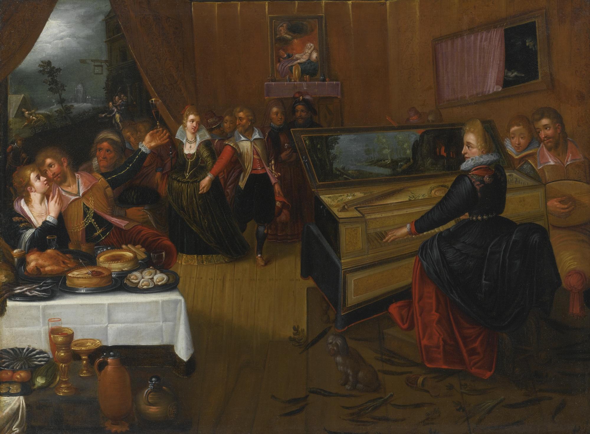 Hieronymus Francken I - A Banquet Scene, An Allegory On Love And Lust