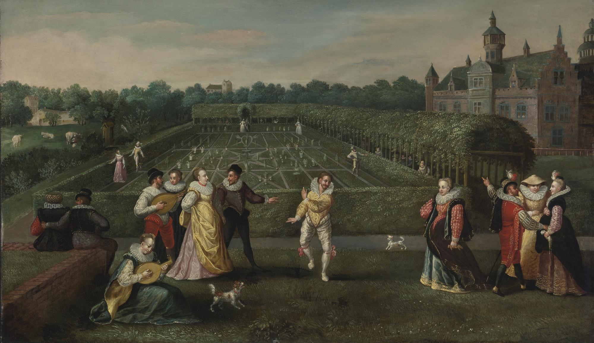 Hieronymus Francken I - Courtiers Strolling In A Garden