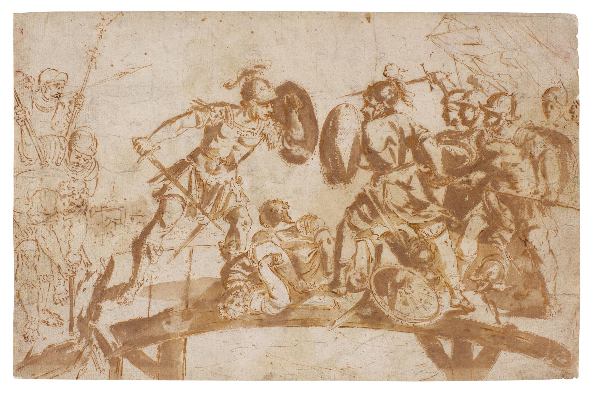 Hieronymus Francken II - Study For Horatius Cocles Defending the Sublican Bridge