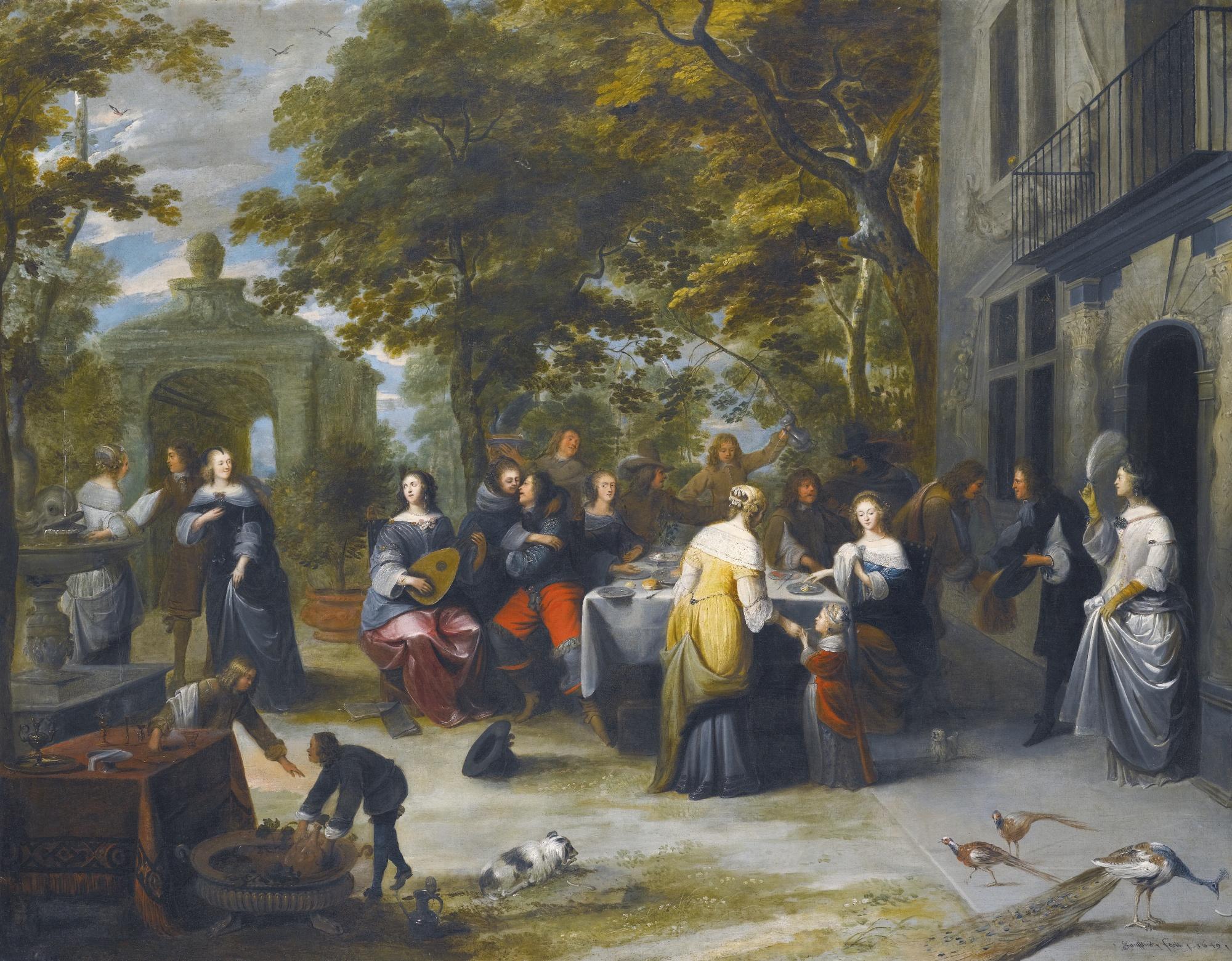 Hieronymus Janssens - An Outdoor Banquet
