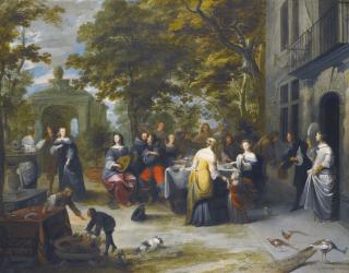 Hieronymus Janssens - An Outdoor Banquet